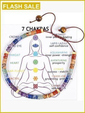 7 Chakra Crystal Bracelet for Women, Healing Stones Bracelet, Spiritual Gift